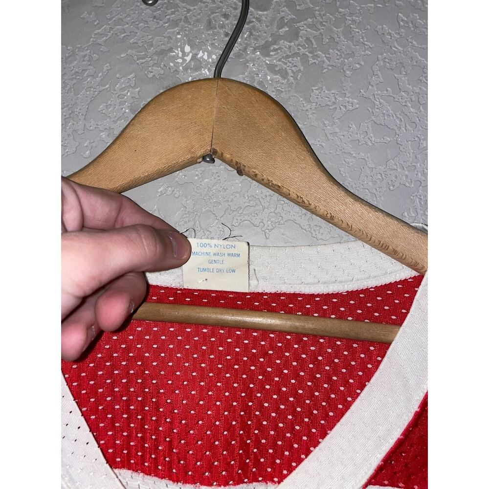 Vintage Buddy Bloms Hockey Jersey School White Red NHL Style 80s VTG 1980s L - Picture 10 of 12